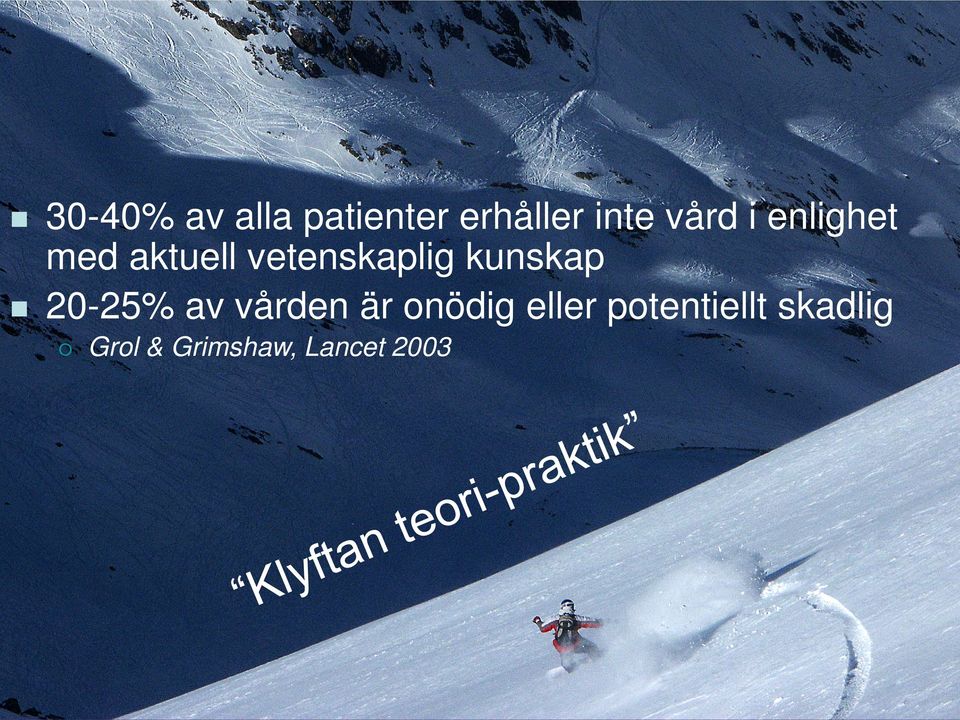 kunskap 20-25% av vården är onödig eller