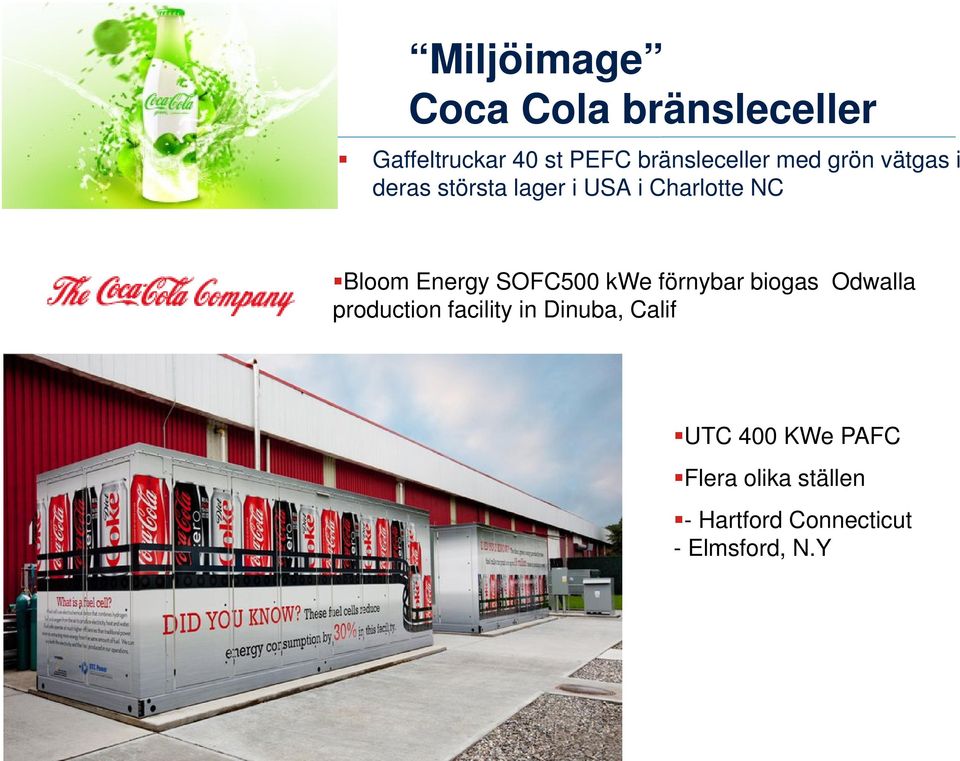 SOFC500 kwe förnybar biogas Odwalla production facility in Dinuba, Calif