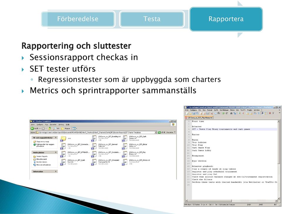 tester utförs Regressionstester som är