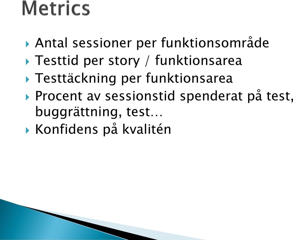 funktionsarea Procent av sessionstid