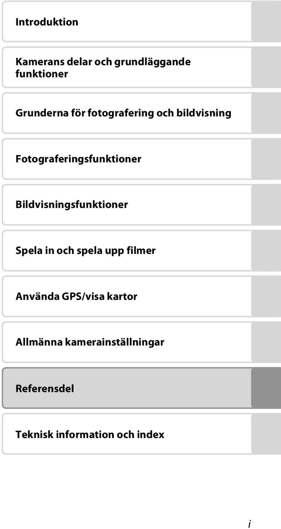 Bildvisningsfunktioner Spela in och spela upp filmer Använda