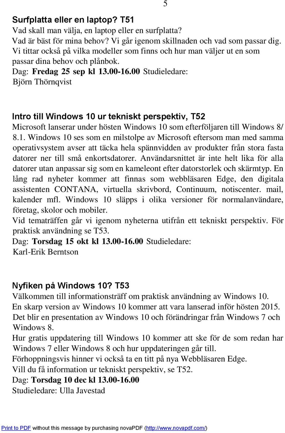 00 Studieledare: 5 Intro till Windows 10