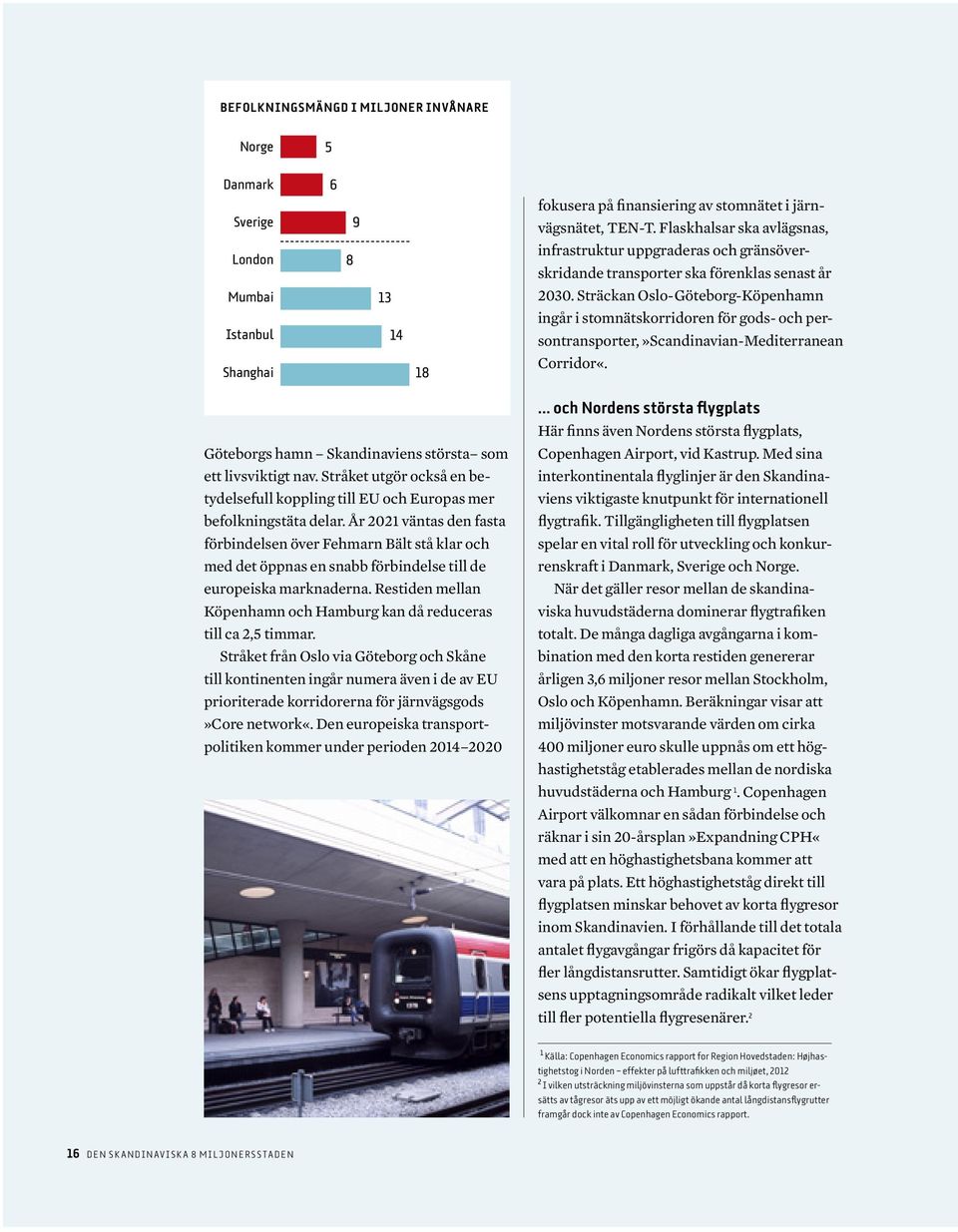 Sträckan Oslo-Göteborg-Köpenhamn ingår i stomnätskorridoren för gods- och persontransporter,»scandinavian-mediterranean Shanghai 18 Corridor«.