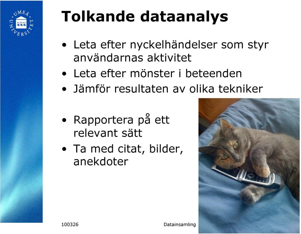 Jämför resultaten av olika tekniker Rapportera på ett