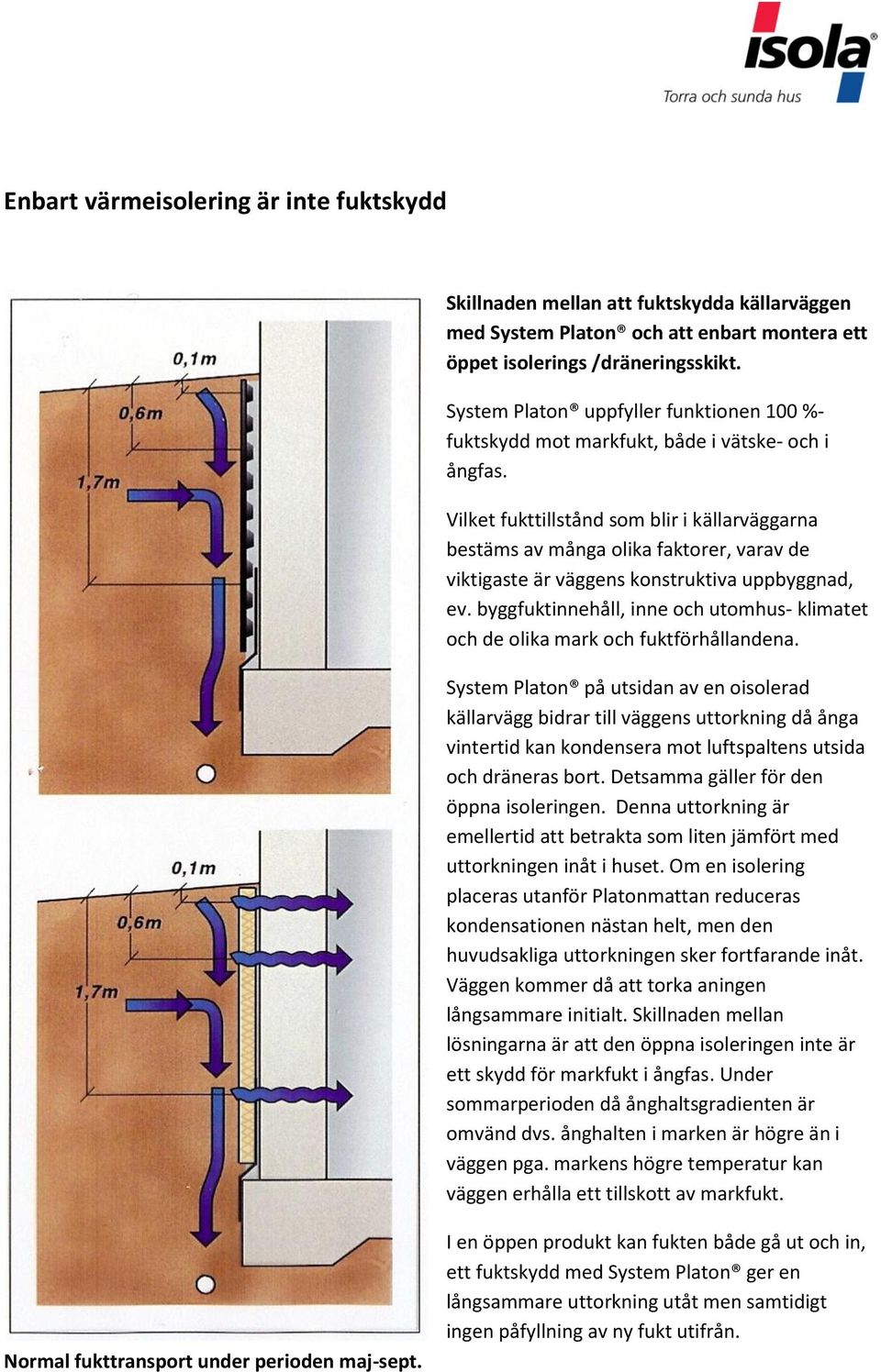 Vilket fukttillstånd som blir i källarväggarna bestäms av många olika faktorer, varav de viktigaste är väggens konstruktiva uppbyggnad, ev.