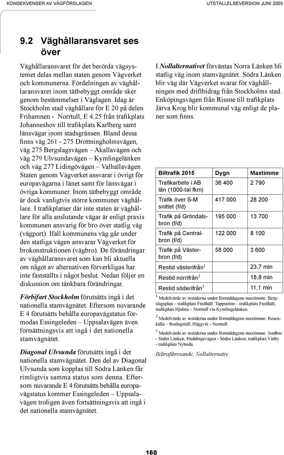 25 från trafikplats Johanneshov till trafikplats Karlberg samt länsvägar inom stadsgränsen.