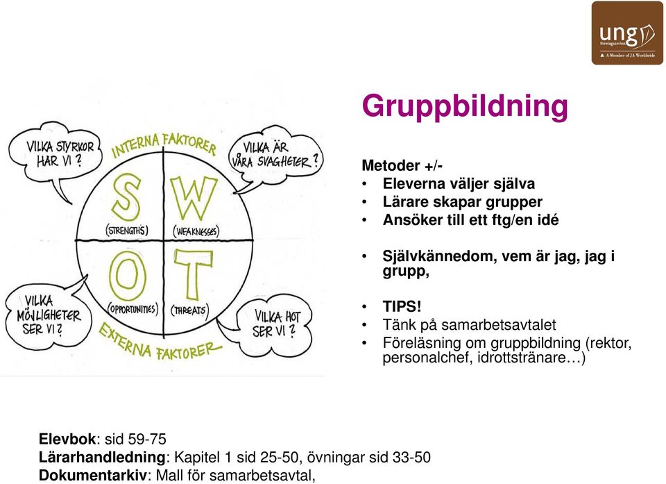 Tänk på samarbetsavtalet Föreläsning om gruppbildning (rektor, personalchef,