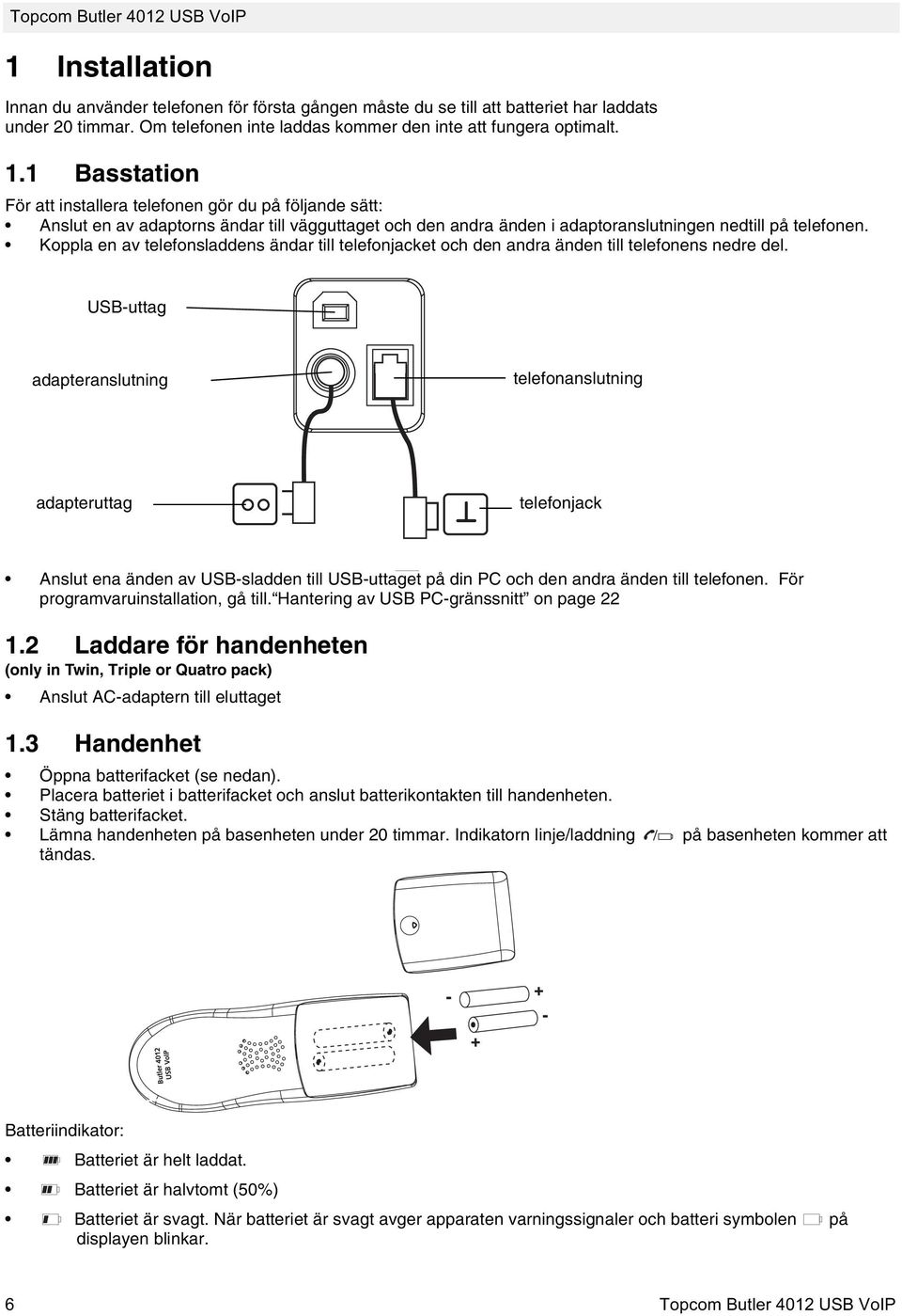Koppla en av telefonsladdens ändar till telefonjacket och den andra änden till telefonens nedre del.