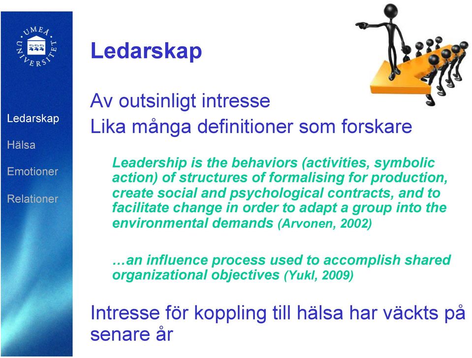 contracts, and to facilitate change in order to adapt a group into the environmental demands (Arvonen, 2002) an