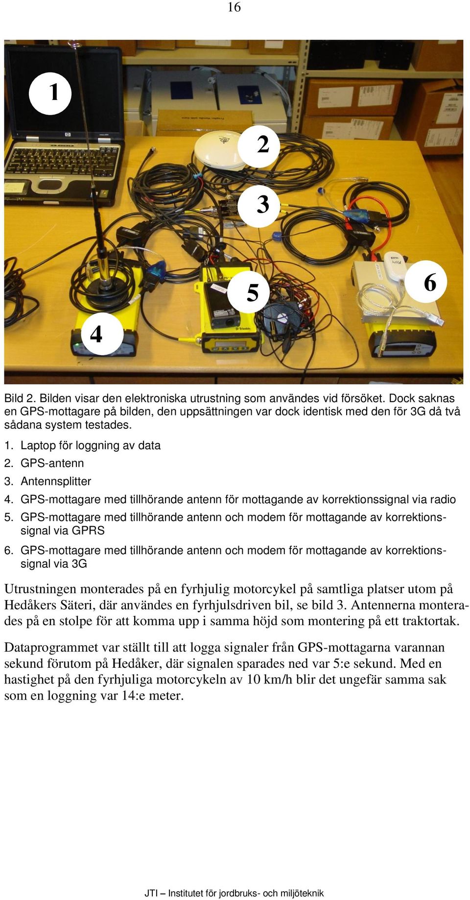 GPS-mottagare med tillhörande antenn för mottagande av korrektionssignal via radio 5. GPS-mottagare med tillhörande antenn och modem för mottagande av korrektionssignal via GPRS 6.