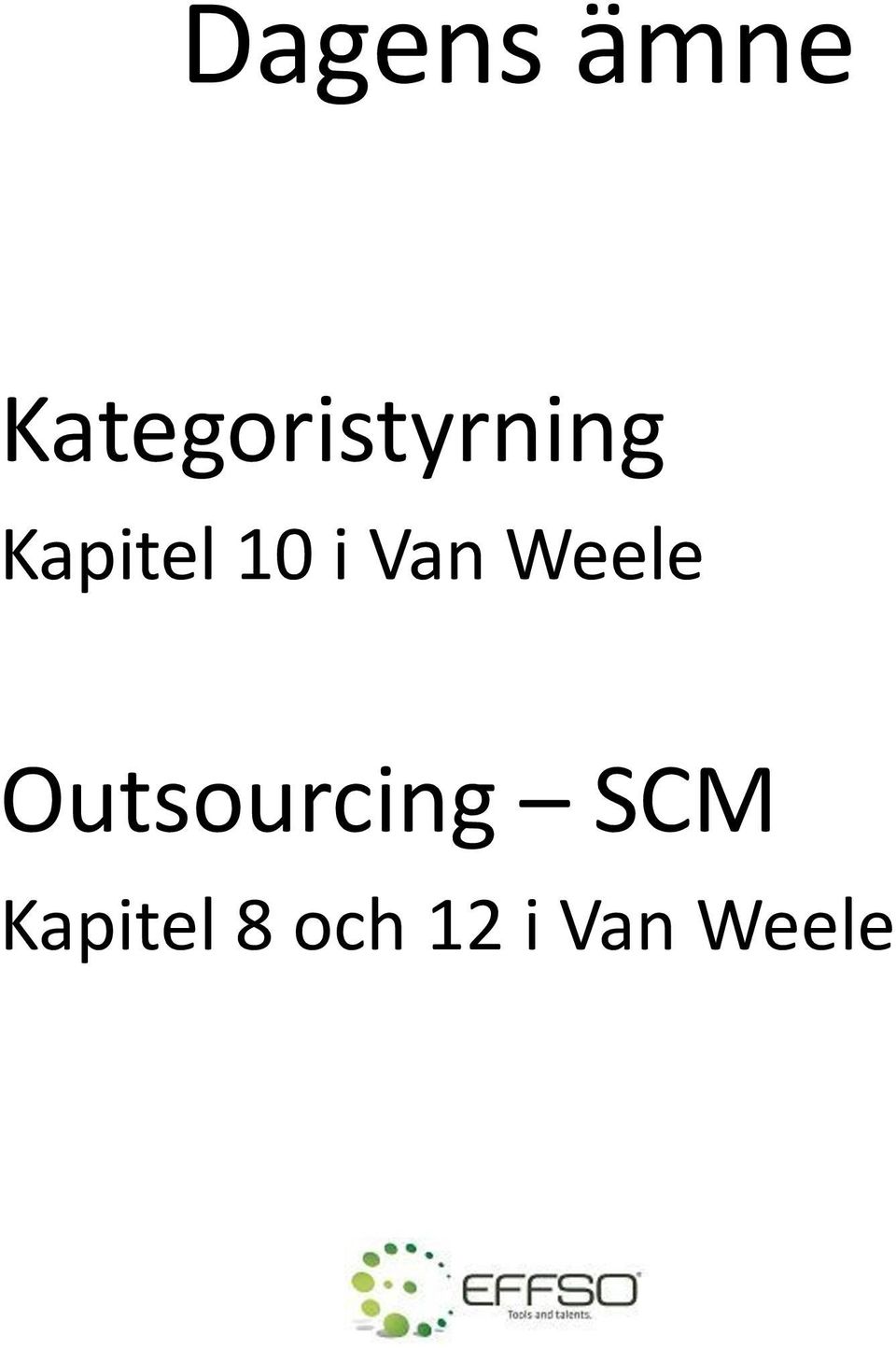 Kapitel 10 i Van Weele