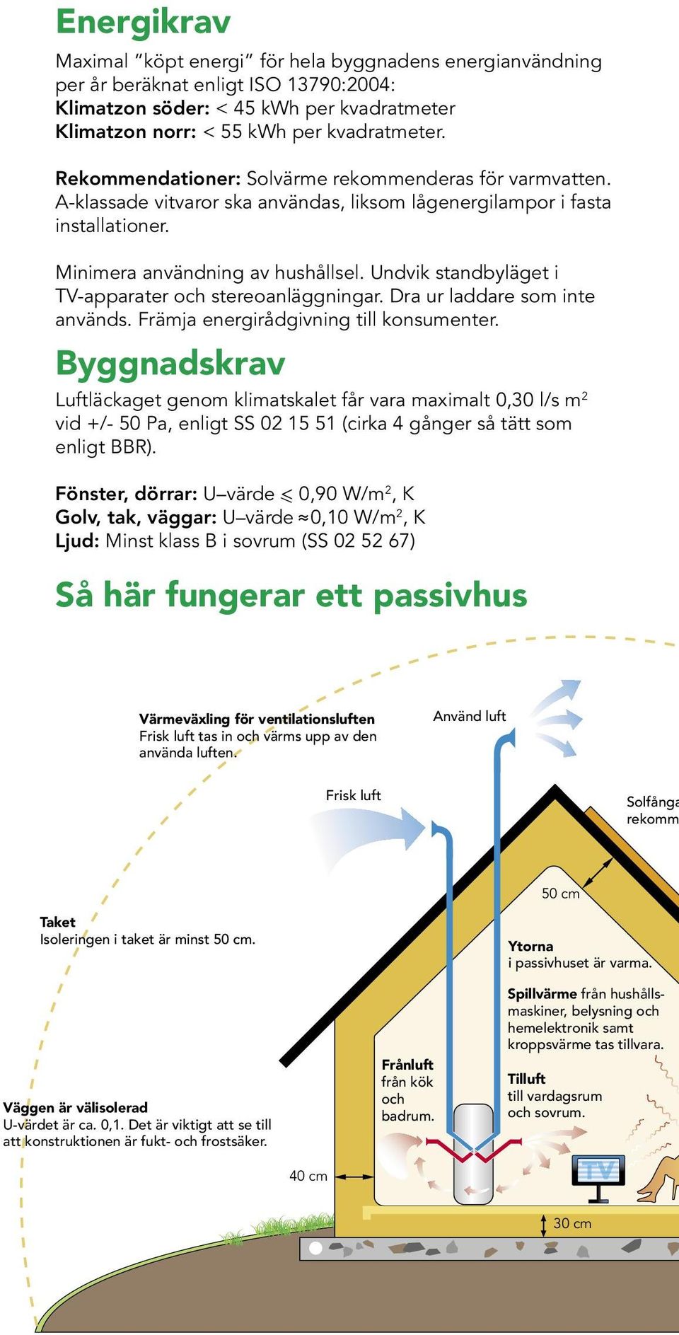 Undvik standbyläget i TV-apparater och stereoanläggningar. Dra ur laddare som inte används. Främja energirådgivning till konsumenter.