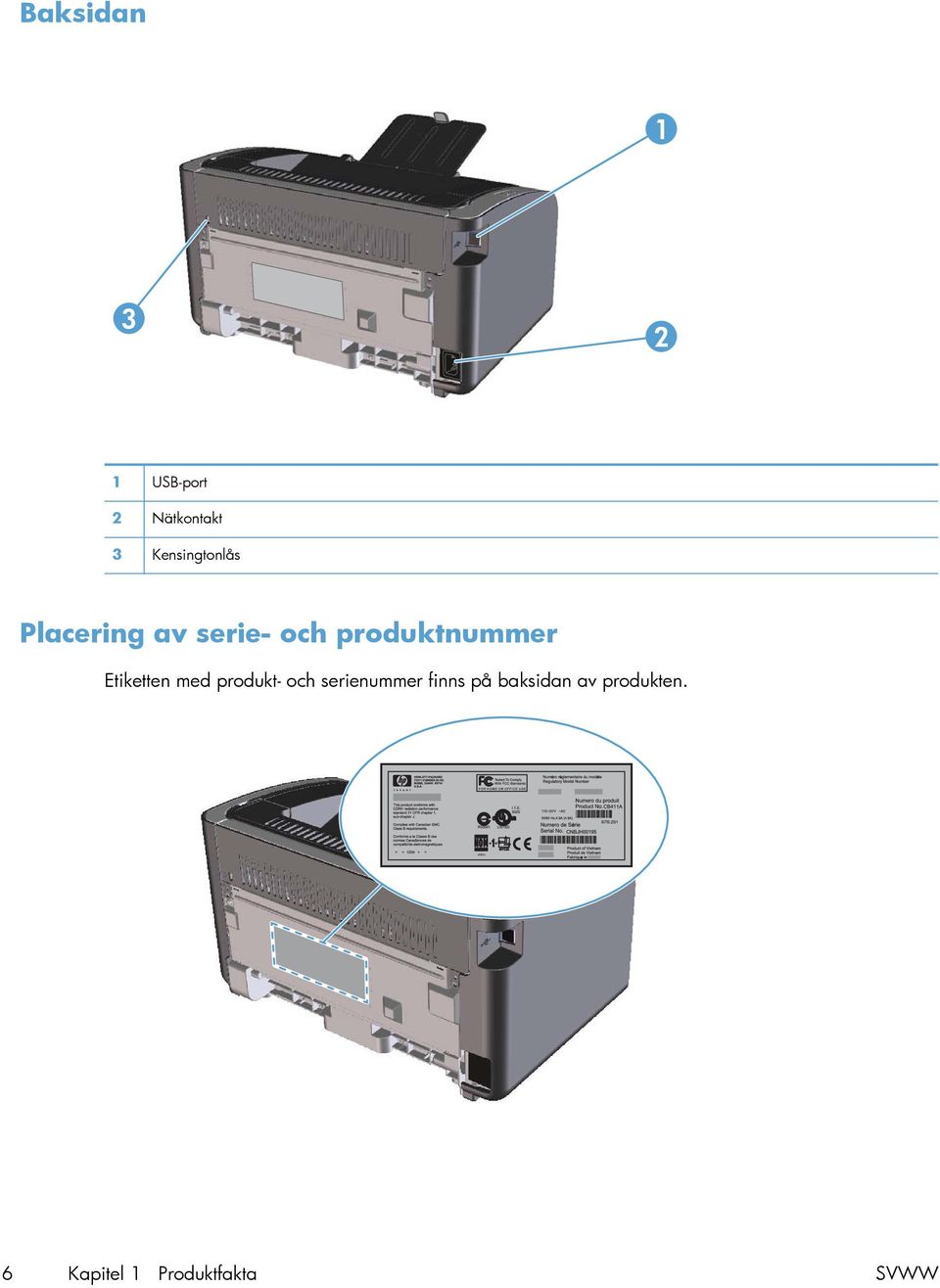 produktnummer Etiketten med produkt- och