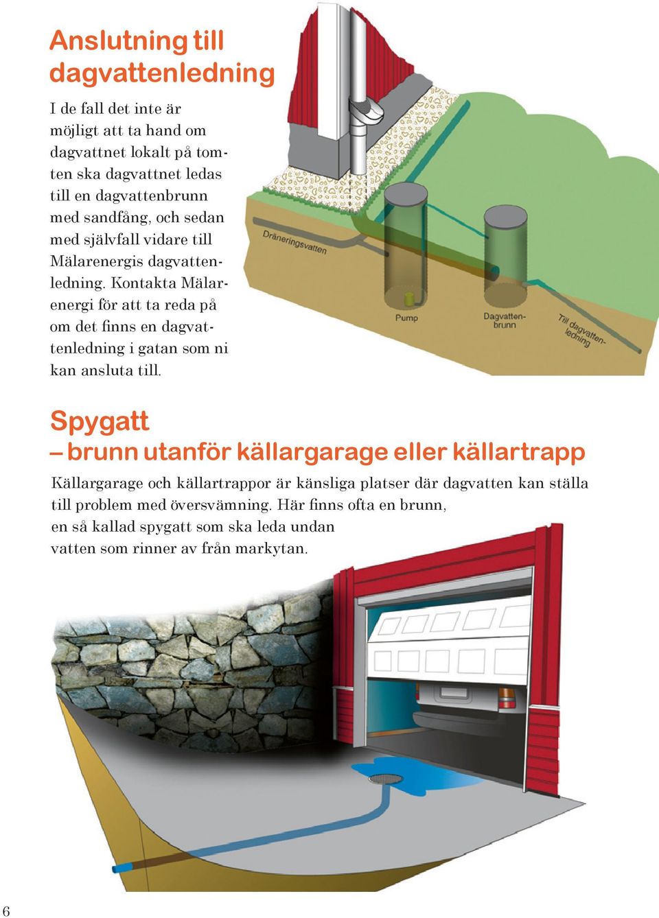 Kontakta Mälarenergi för att ta reda på om det finns en dagvattenledning i gatan som ni kan ansluta till.