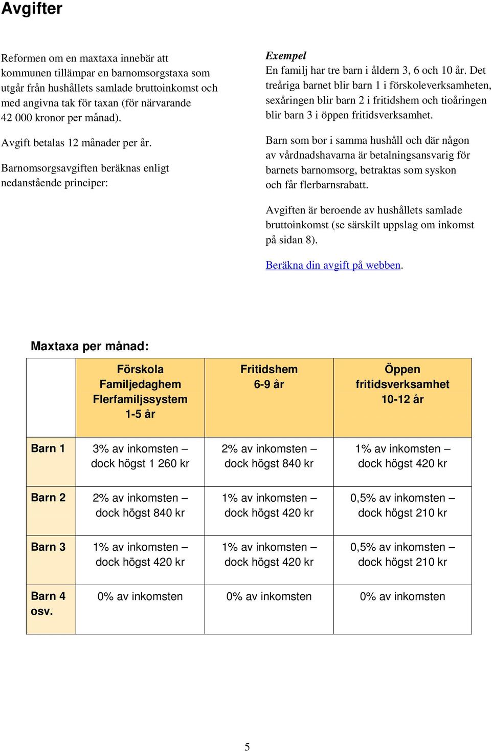Det treåriga barnet blir barn 1 i förskoleverksamheten, sexåringen blir barn 2 i fritidshem och tioåringen blir barn 3 i öppen fritidsverksamhet.