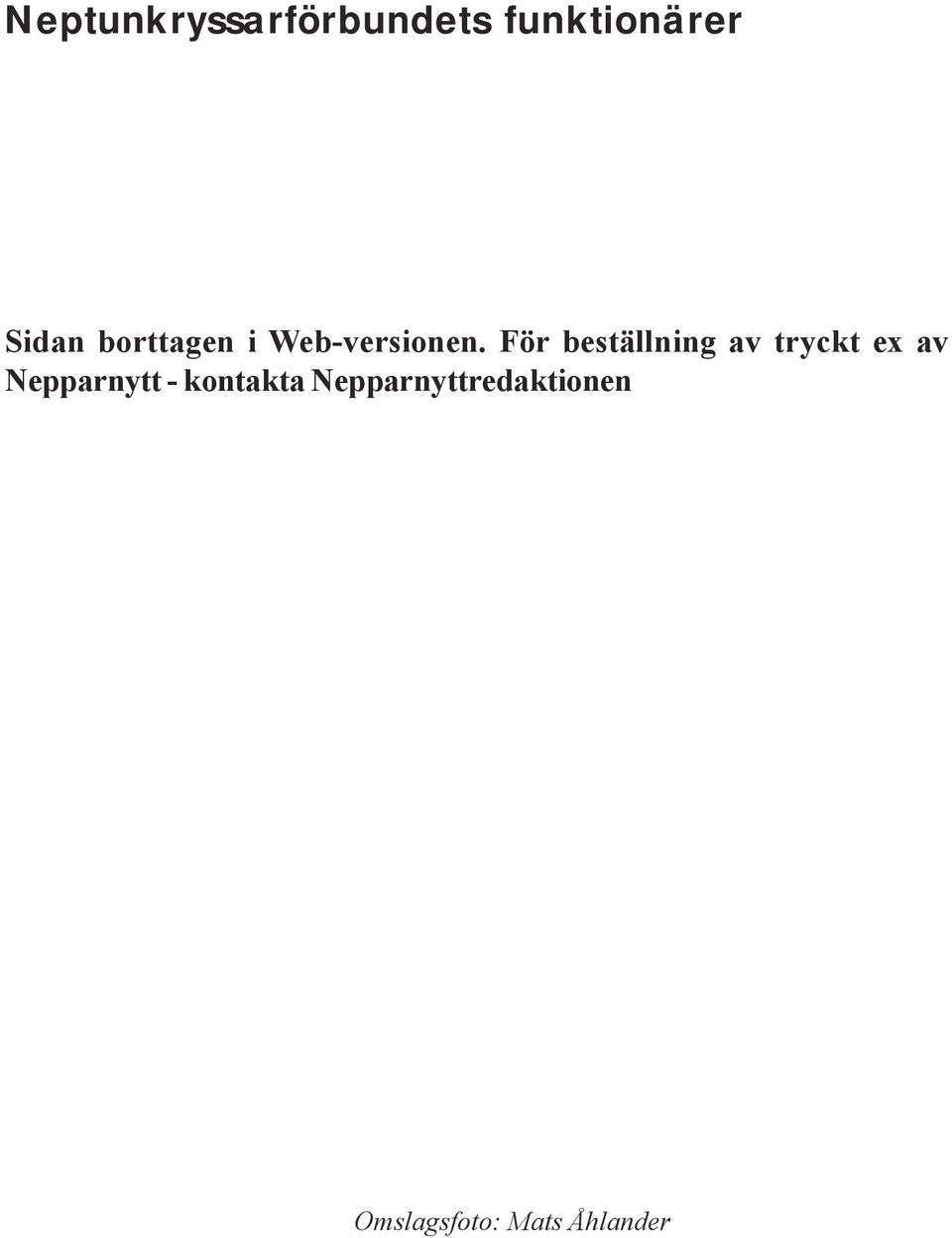 För beställning av tryckt ex av Nepparnytt