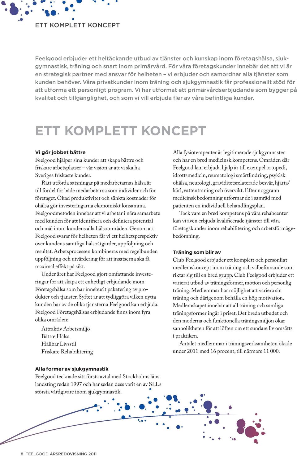 Våra privatkunder inom träning och sjukgymnastik får professionellt stöd för att utforma ett personligt program.