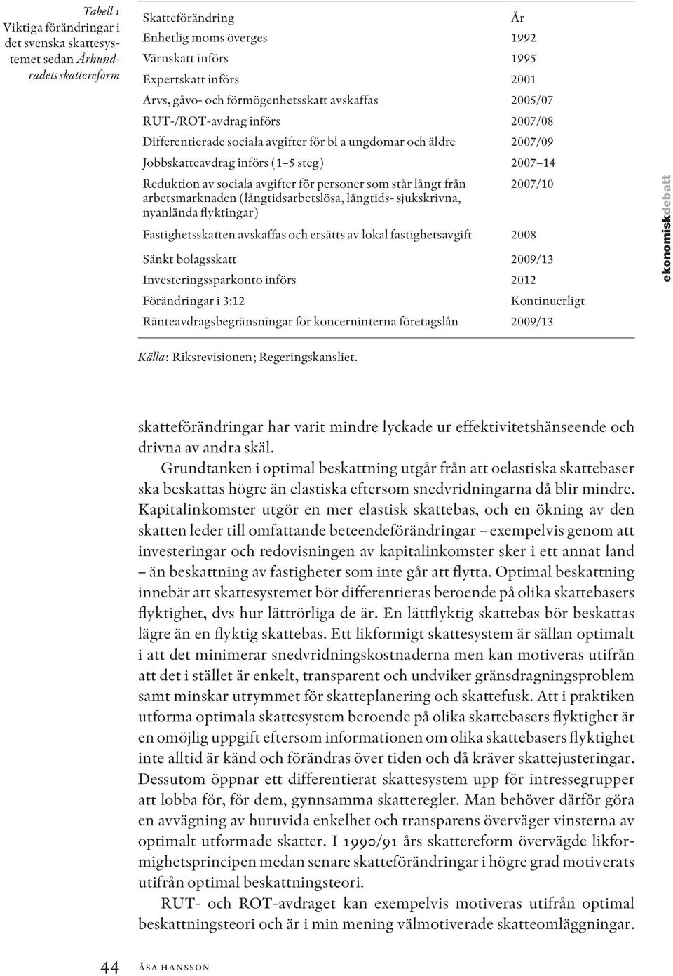 avgifter för personer som står långt från arbetsmarknaden (långtidsarbetslösa, långtids- sjukskrivna, nyanlända flyktingar) År 2007/10 Fastighetsskatten avskaffas och ersätts av lokal