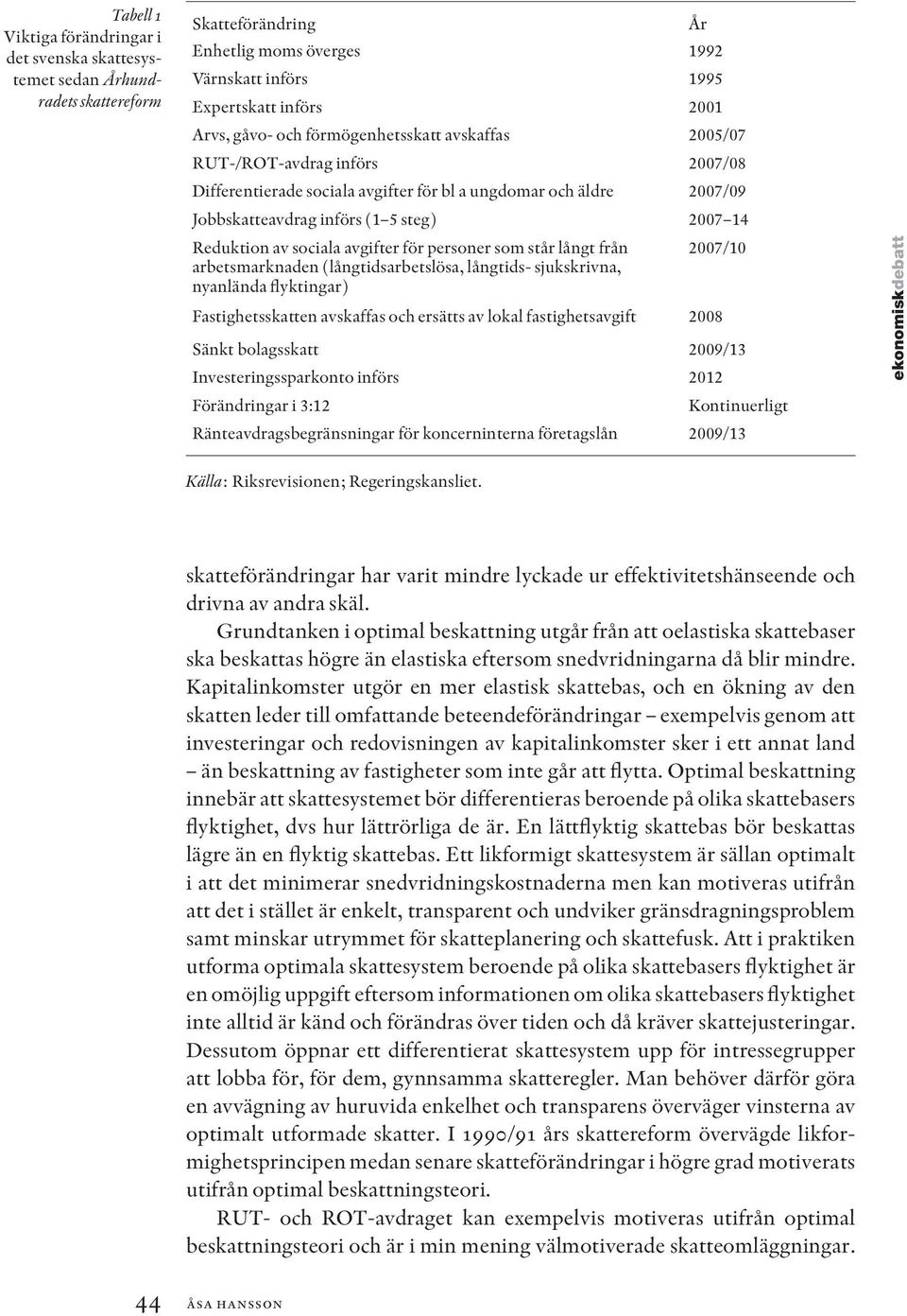 avgifter för personer som står långt från arbetsmarknaden (långtidsarbetslösa, långtids- sjukskrivna, nyanlända flyktingar) År 2007/10 Fastighetsskatten avskaffas och ersätts av lokal