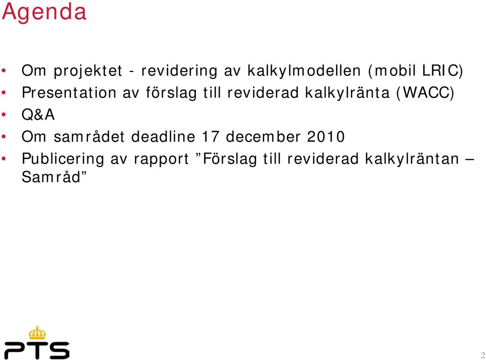 (WACC) Q&A Om samrådet deadline 17 december 2010