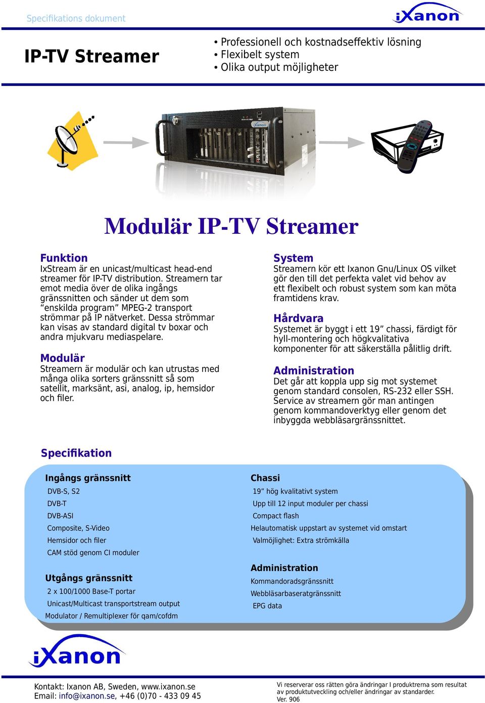 TV & Media Streaming från Ixanon - PDF Gratis nedladdning