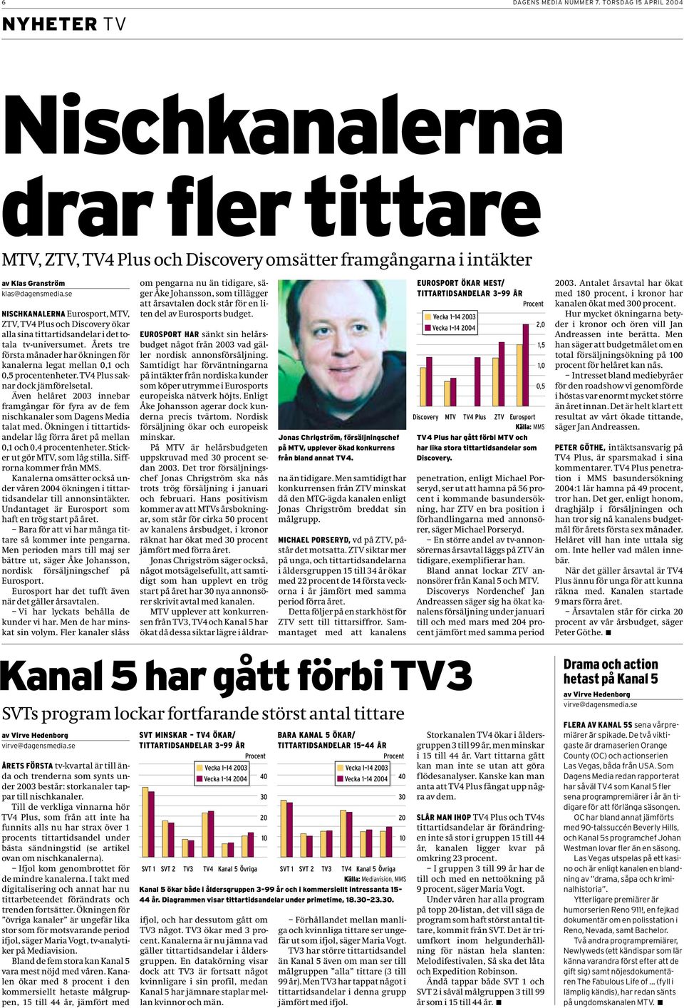 Årets tre första månader har ökningen för kanalerna legat mellan 0,1 och 0,5 procentenheter. TV4 Plus saknar dock jämförelsetal.
