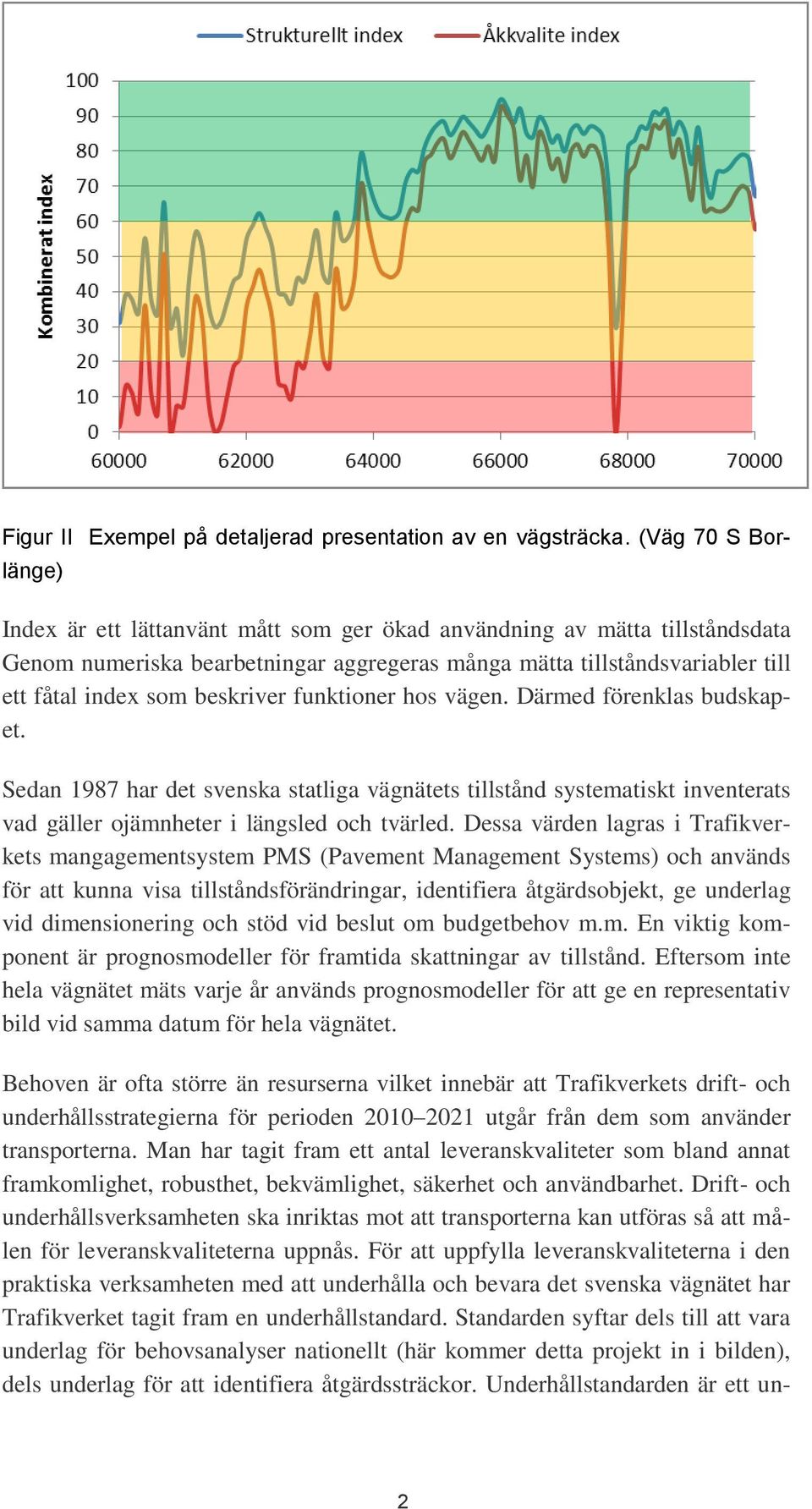 beskriver funktioner hos vägen. Därmed förenklas budskapet. Sedan 1987 har det svenska statliga vägnätets tillstånd systematiskt inventerats vad gäller ojämnheter i längsled och tvärled.