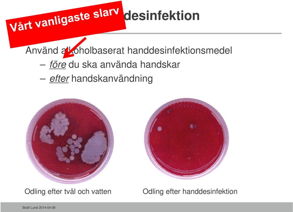 handskar efter handskanvändning Odling efter