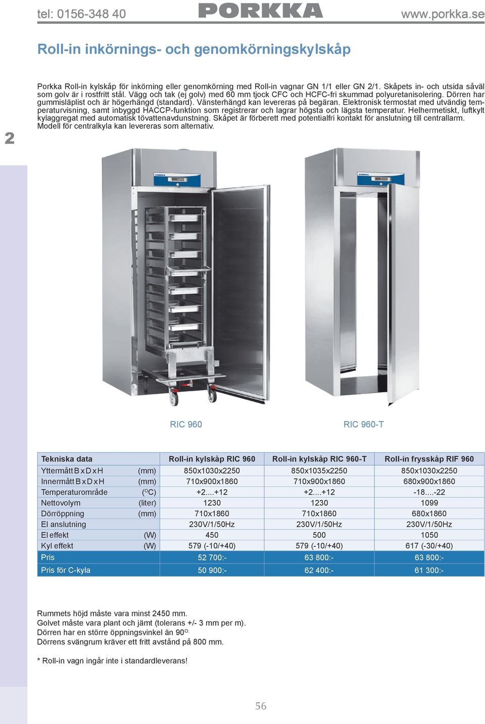 Elektronisk termostat med utvändig temperaturvisning, samt inbyggd HACCP-funktion som registrerar och lagrar högsta och lägsta temperatur.