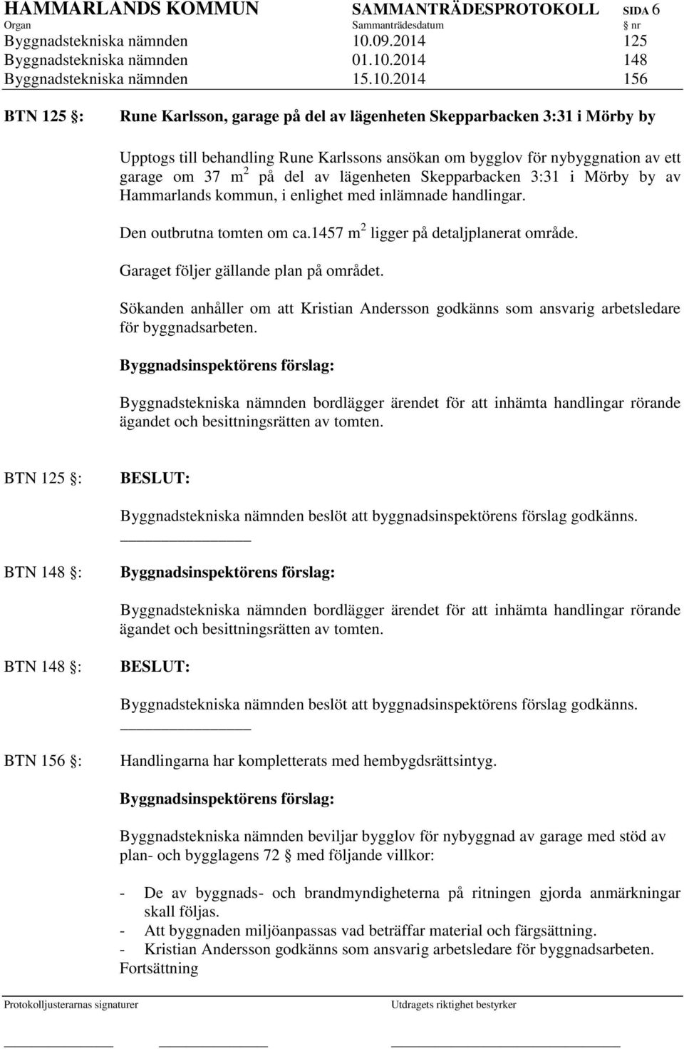 2014 148 Byggnadstekniska nämnden 15.10.