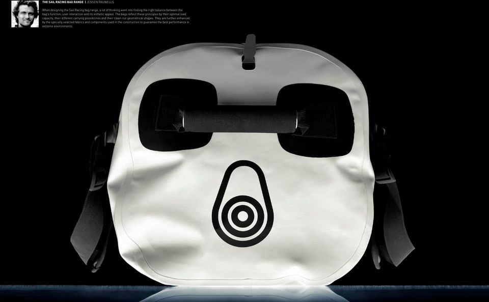 The bags reflect these principles by their optimal load capacity, their different carrying possibilities and their clean-cut