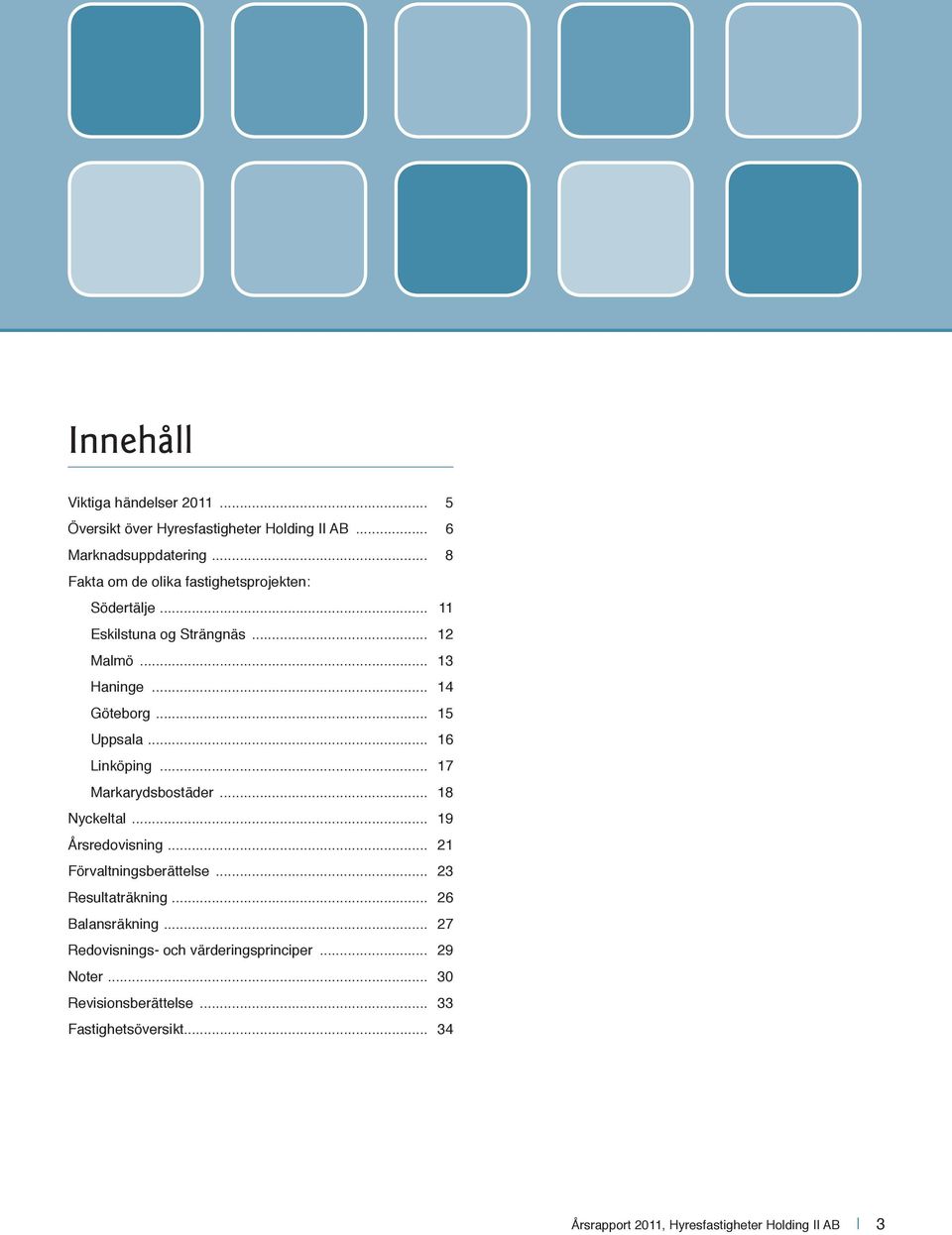 .. 16 Linköping... 17 Markarydsbostäder... 18 Nyckeltal... 19 Årsredovisning... 21 Förvaltningsberättelse... 23 Resultaträkning.