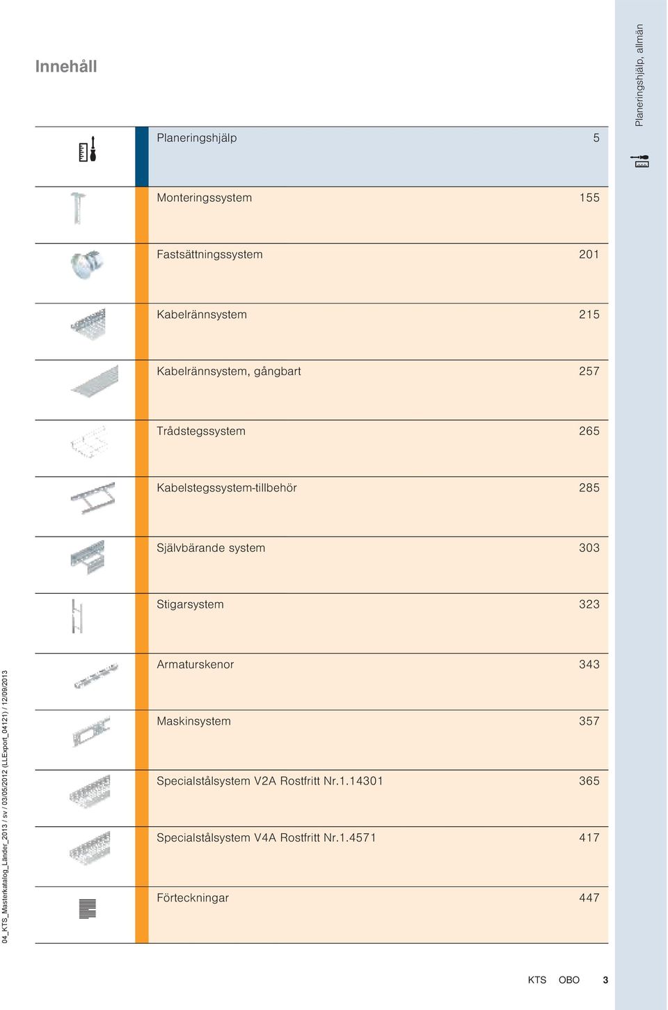 323 04_TS_Masterkatalog_Länder_2013 / sv / 03/05/2012 (LLExport_04121) / 12/09/2013 Armaturskenor 343 Maskinsystem