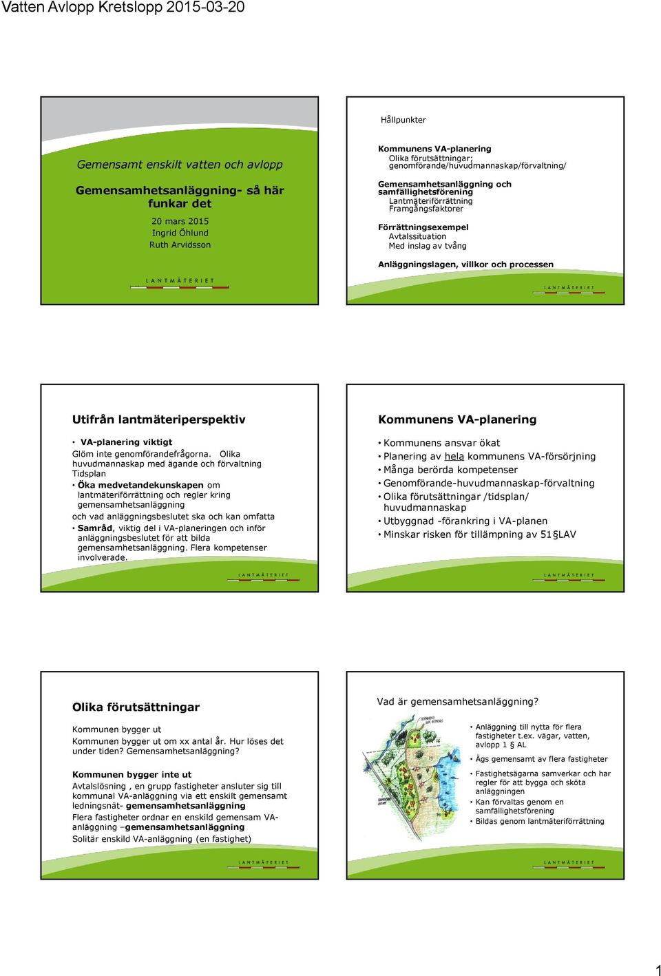 processen Utifrån lantmäteriperspektiv VA-planering viktigt Glöm inte genomförandefrågorna.