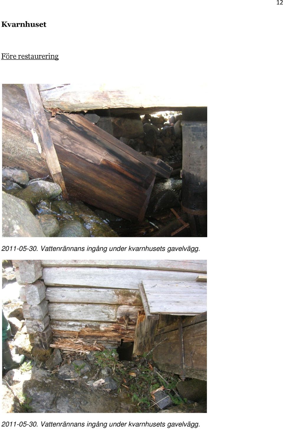 Vattenrännans ingång under kvarnhusets