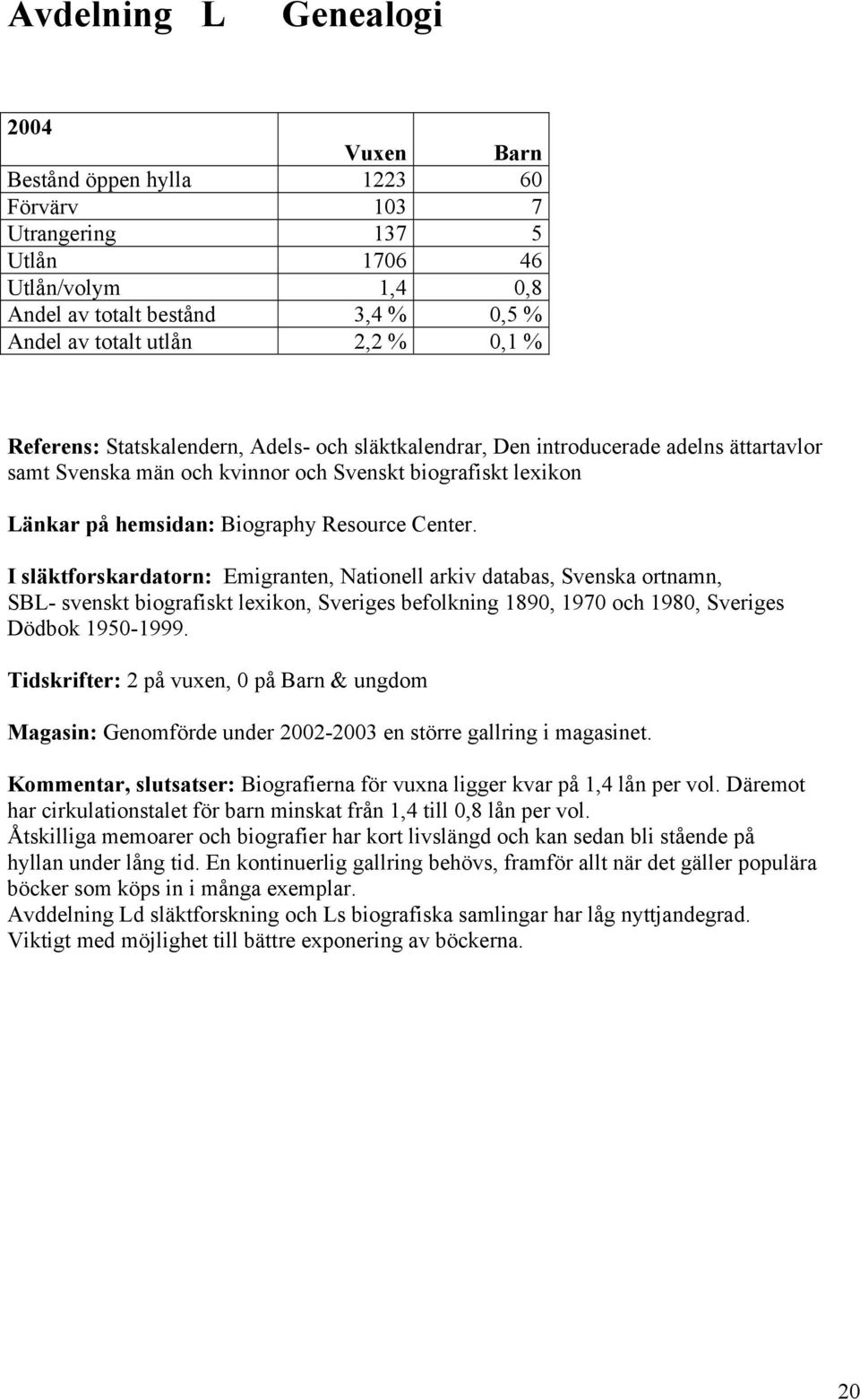 I släktforskardatorn: Emigranten, Nationell arkiv databas, Svenska ortnamn, SBL- svenskt biografiskt lexikon, Sveriges befolkning 1890, 1970 och 1980, Sveriges Dödbok 1950-1999.