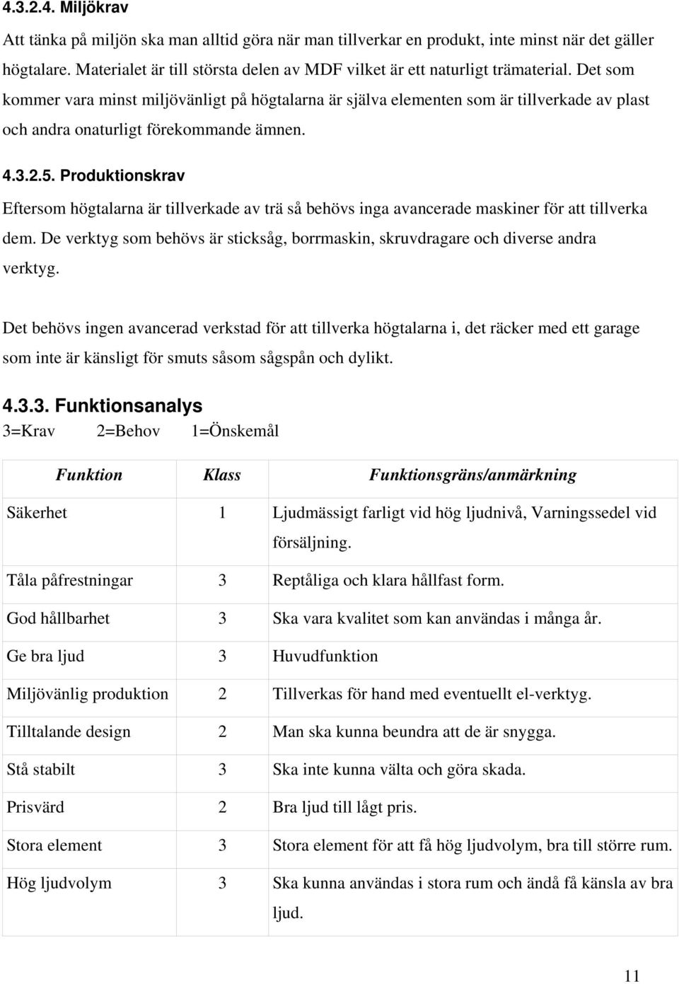 Det som kommer vara minst miljövänligt på högtalarna är själva elementen som är tillverkade av plast och andra onaturligt förekommande ämnen. 4.3.2.5.