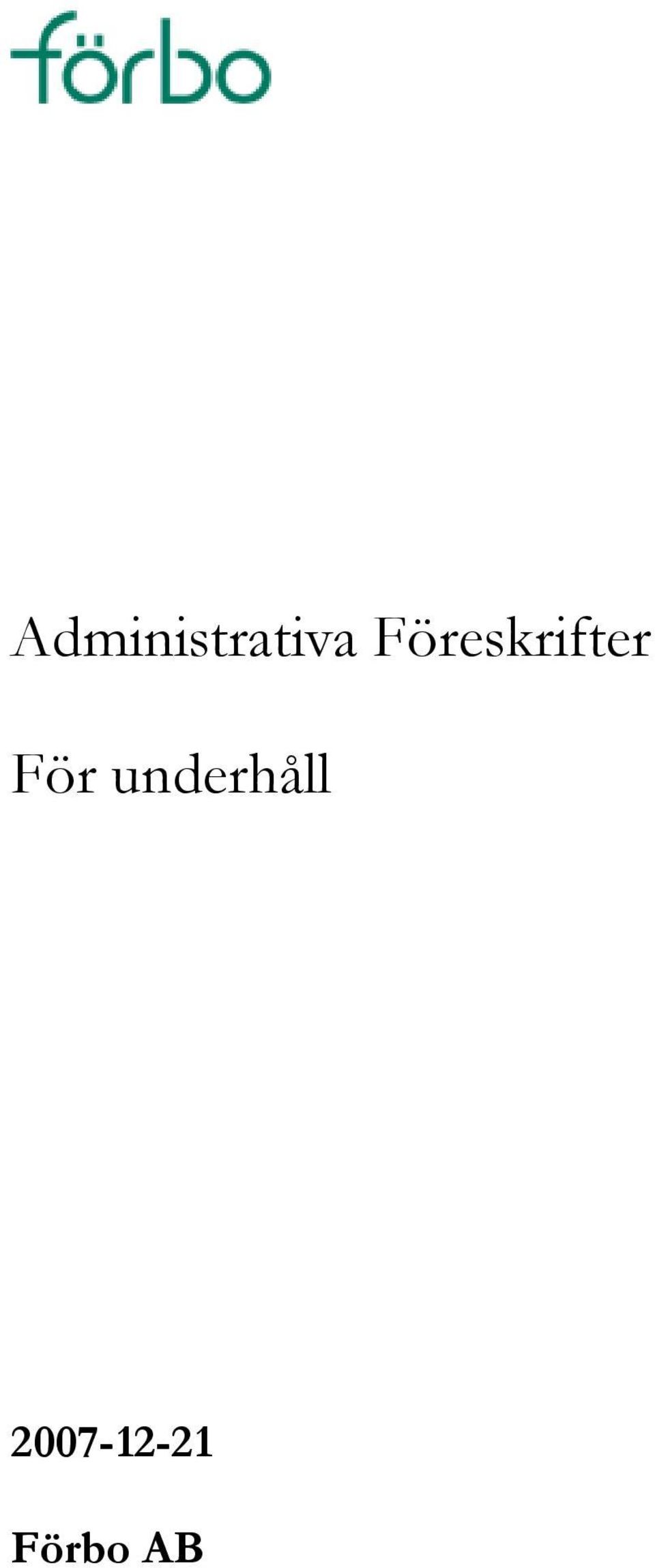 För underhåll