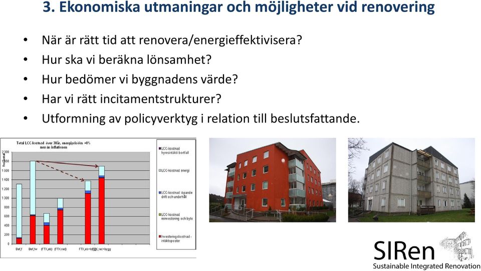 Hur ska vi beräkna lönsamhet? Hur bedömer vi byggnadens värde?