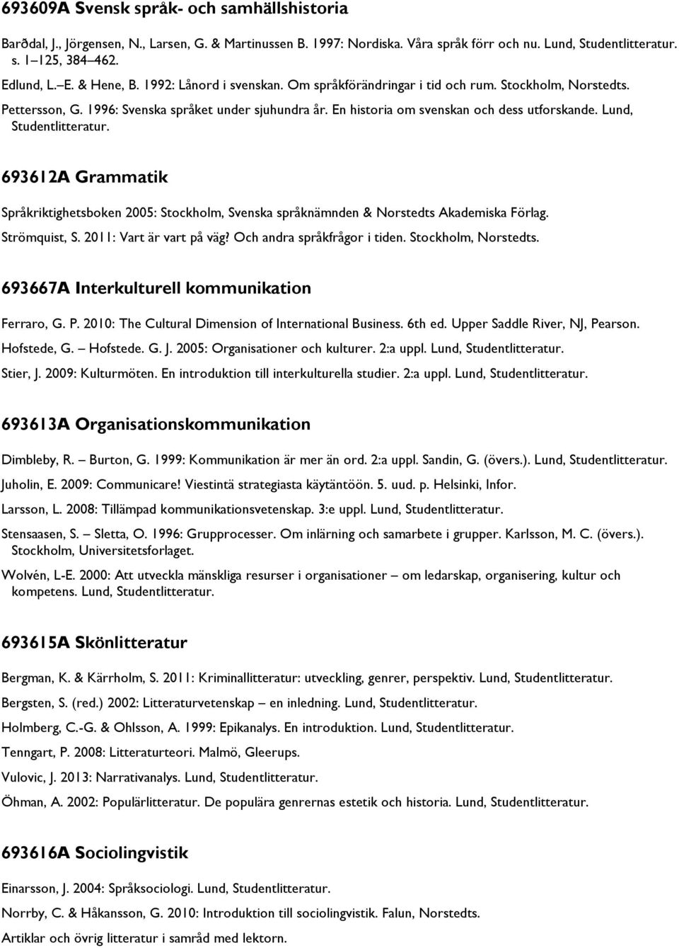 Lund, Studentlitteratur. 693612A Grammatik Språkriktighetsboken 2005: Stockholm, Svenska språknämnden & Norstedts Akademiska Förlag. Strömquist, S. 2011: Vart är vart på väg?