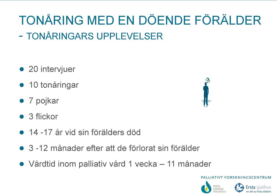 vid sin förälders död 3-12 månader efter att de förlorat