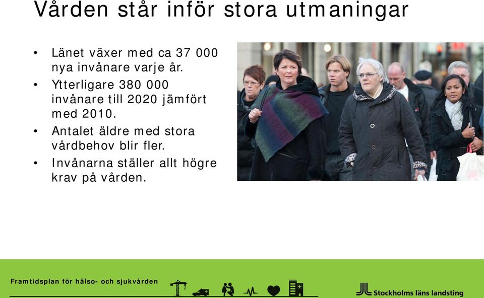 Ytterligare 380 000 invånare till 2020 jämfört med 2010.