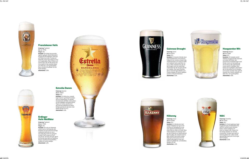 Även utmärkt till sallader och de flesta skaldjur. Guinness Draught Ursprung: Irland Art. nr: 50774 Karaktär: En klassisk irländsk stout med karaktäristisk vit skumkrona.