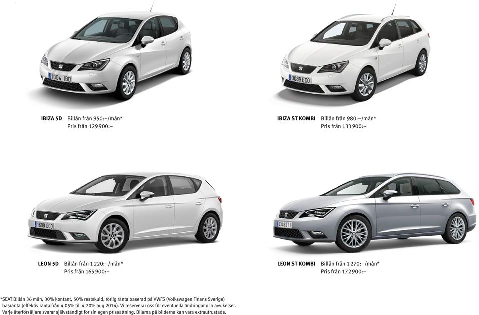 rörlig ränta baserad på VWFS (Volkswagen Finans Sverige) basränta (effektiv ränta från 4,05% till 4,20% aug 2014).