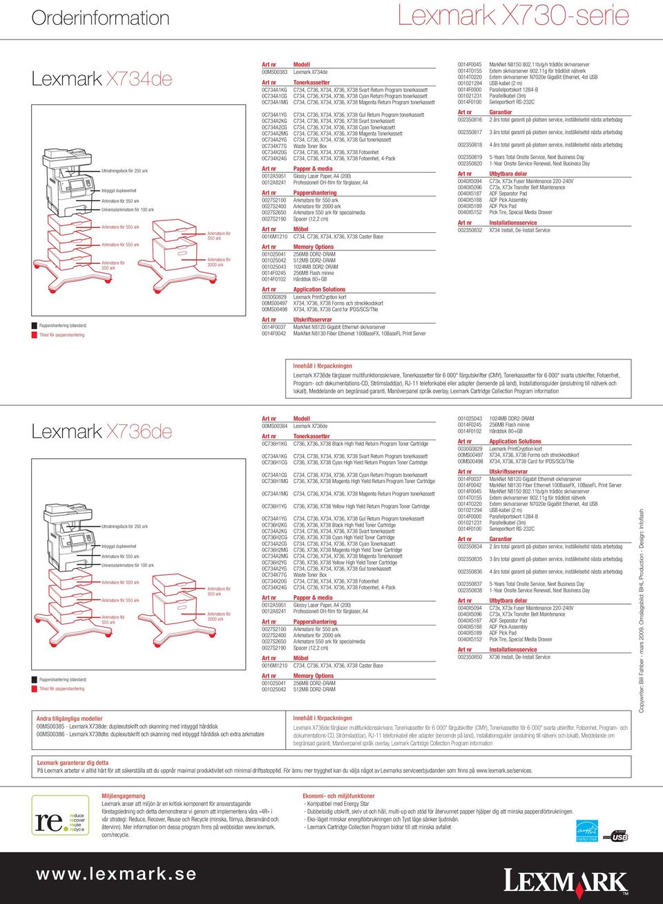 tonerkassett 0C734A1MG C734, C736, X734, X736, X738 Magenta Return Program tonerkassett 0C734A1YG C734, C736, X734, X736, X738 Gul Return Program tonerkassett 0C734A2KG C734, C736, X734, X736, X738