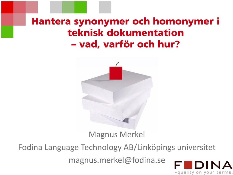 Magnus Merkel Fodina Language Technology