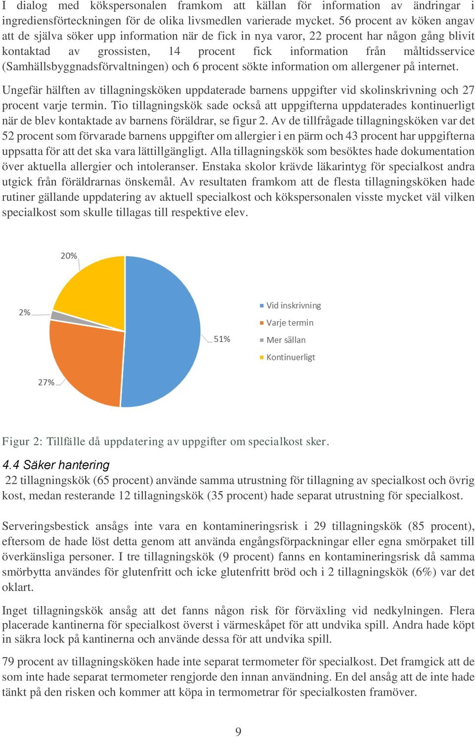 (Samhällsbyggnadsförvaltningen) och 6 procent sökte information om allergener på internet.