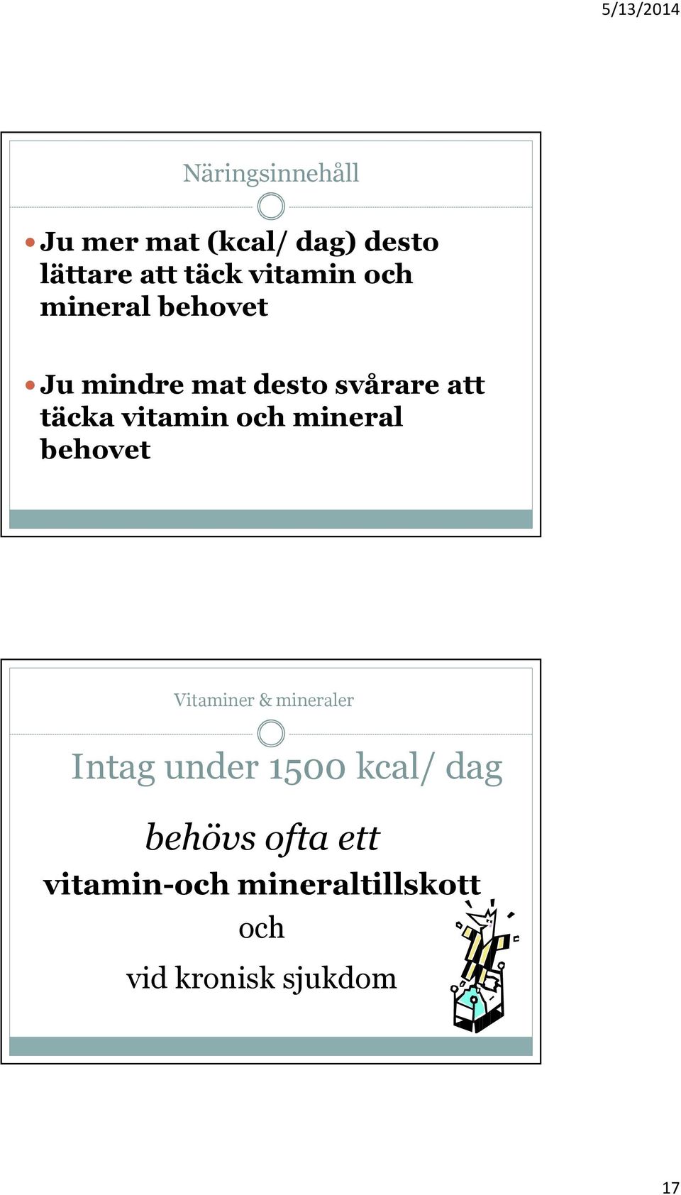 vitamin och mineral behovet Vitaminer & mineraler Intag under 1500