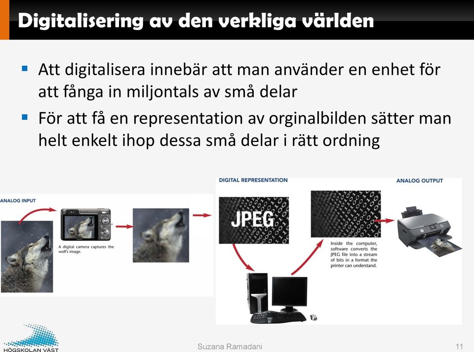 miljontals av små delar För att få en representation av