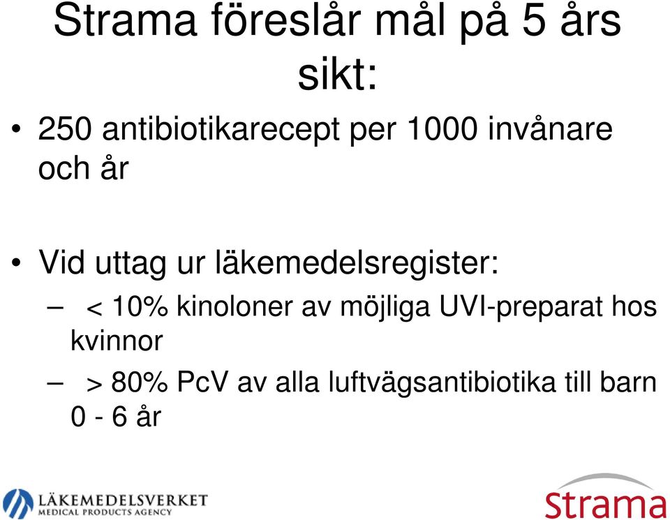 läkemedelsregister: l < 10% kinoloner av möjliga